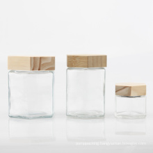 Recycle 70ml 180ml 280ml 4oz Storage Food Honey Cosmetic Cream Jar Packaging Glass Clear Frosted Jars with Bamboo Lid